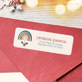 Holly Berry Boho Christmas Rainbow Etiket