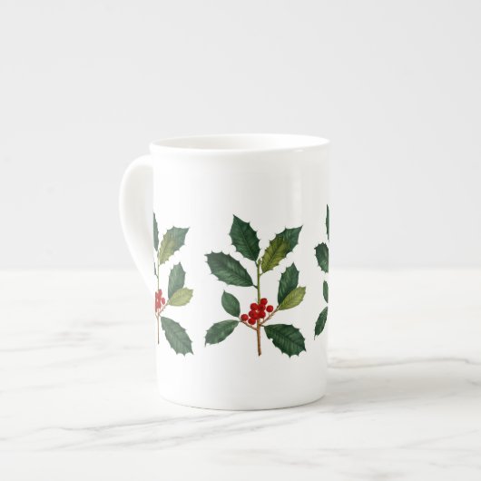 Holly Berry Bone China Tea Mok (Links)