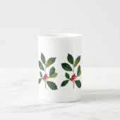 Holly Berry Bone China Tea Mok (Voorkant)