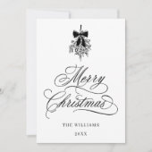 Holly Berry Bouquet Romantische Kerstfoto Flat Feestdagenkaart (Voorkant)