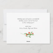 Holly Berry Branch 3 PHOTO kerstgroet Feestdagenkaart (Achterkant)