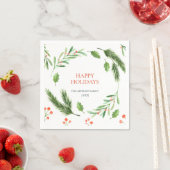 Holly Berry Branch Kerst PARTY Papier Servet (Insitu)