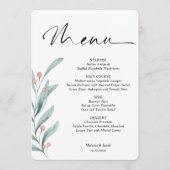 Holly Berry Branch Kerstmis bruiloft Menu (Voorkant)