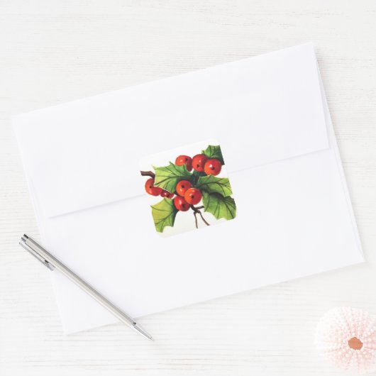 Holly Berry Branch Sticker (Envelop)