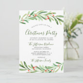 Holly Berry Branch Waterverf Kerstfeest Kaart (Staand voorkant)