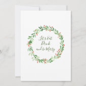 Holly Berry Branch Waterverf Kerstfeest Kaart (Achterkant)