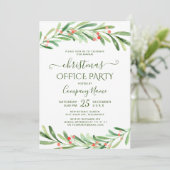 Holly Berry Branche Zakelijk Kerstfeest Kaart (Staand voorkant)