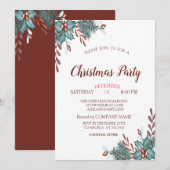 Holly Berry Branches kerstmaatschappij Party Kaart (Voorkant / Achterkant)
