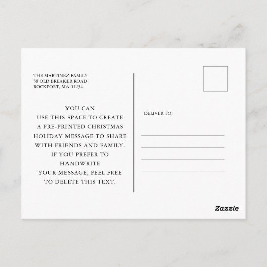 Holly Berry Briefkaart met kerstfeestdag (Achterkant)