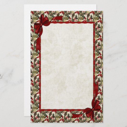 Holly Berry Briefpapier (Voorkant / Achterkant)
