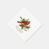 Holly Berry Cardinaal Holiday Monogram Mistletoe Servet (Hoek)