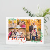 Holly Berry Cheers Holiday Fotokaart Feestdagenkaart (Staand voorkant)