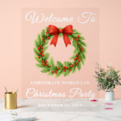 Holly Berry Christmas Corporate Party Welkom Acryl Bord (Huwelijk)