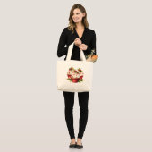 Holly Berry Christmas Cupcake Grote Tote Bag (Voorkant (model))