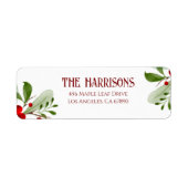 Holly Berry Christmas Holiday Custom Etiket (Voorkant)