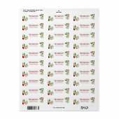 Holly Berry Christmas Holiday Custom Etiket (Full Sheet)