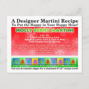 Holly Berry Christmas Martini Recept Briefkaart