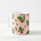 Holly Berry Christmas Mug Koffiemok (Voorkant links)