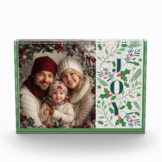 Holly Berry Christmas Photo Block Fotoblokken (Voorkant)