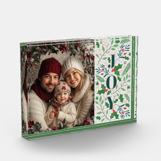 Holly Berry Christmas Photo Block Fotoblokken (Links)
