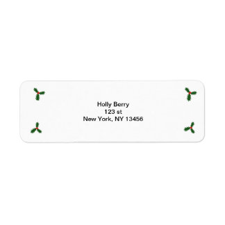 Holly Berry Christmas Retourlabel Etiket