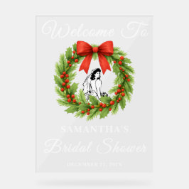 Holly Berry Christmas Wreath Vrijgezellenfeest Wel Acryl Bord