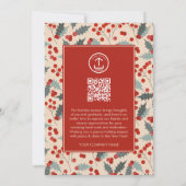 Holly Berry Corporate Business QR-code Kerst Kaart (Achterkant)