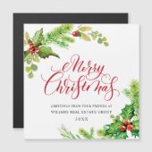 Holly Berry Corporate Kerstmis Groet Magnetisch (Voorkant / Achterkant)
