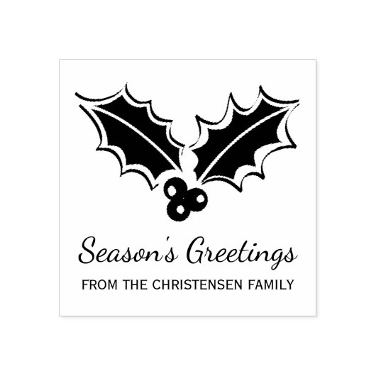 Holly Berry Custom Kerst Rubber Art Stamp Rubberstempel (Afrduk)