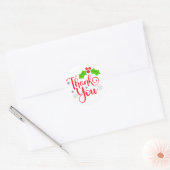 Holly Berry Dank je Ronde Sticker (Envelop)