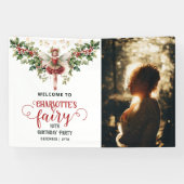 Holly Berry December Geboorte Bloem Fairy Verjaard Spandoek