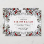 Holly Berry Denneappels Tak HOLIDAY BRUNCH Kaart (Voorkant / Achterkant)