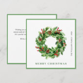 Holly Berry Dennenkegels Kerstkrans Feestdagenkaart (Voorkant / Achterkant)