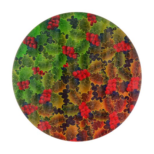 Holly berry en bladeren die de winter doorkruisen snijplank (Voorkant)