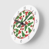 Holly berry en border kerstvakantie ronde klok (Hoek)