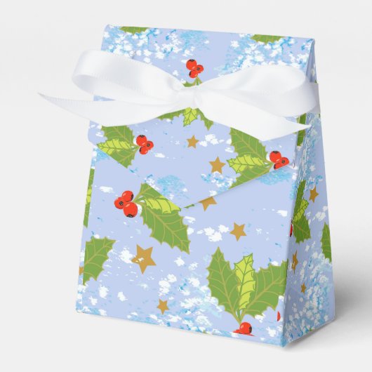 Holly berry en design van het patroon van het blad bedankdoosjes (Voorkant Zijde)