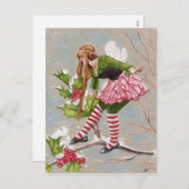 Holly berry fee kerst Kaart (Voorkant / Achterkant)