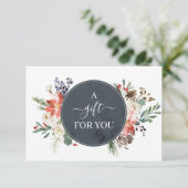 Holly Berry & Floral Blossom Gift Certificate (Staand voorkant)
