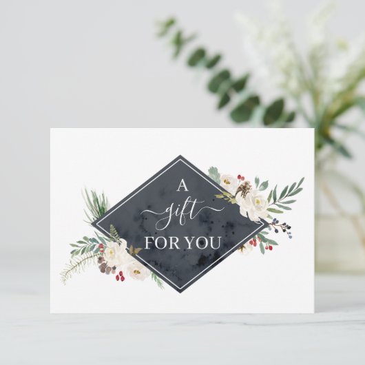 Holly Berry & Floral Blossom Gift Certificate (Staand voorkant)