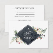Holly Berry & Floral Blossom Gift Certificate (Voorkant / Achterkant)