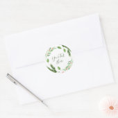Holly Berry Foliage Waterverf Kerstmis Custom Ronde Sticker (Envelop)