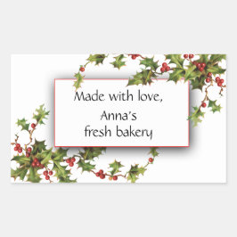 Holly Berry Fresh Bakery Kerst sticker
