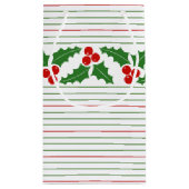 Holly berry garland red, groene strepen kerst klein cadeauzakje (Achterkant)