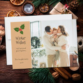 Holly Berry gepersonaliseerde kerstvakantie Kaart