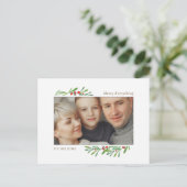 Holly Berry Gold Botanische Foto Feestdagenkaart (Staand voorkant)