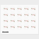 Holly Berry Gradient Red Script Merry Christmas Ronde Sticker (Vel)