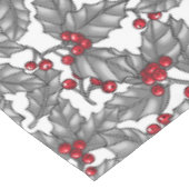 Holly berry, gray leaves on white tafelkleed (Gekanteld)