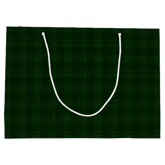 Holly Berry Green Tartan Large Gift Bag Groot Cadeauzakje (Achterkant)