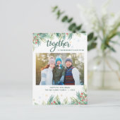 Holly Berry Greenery Together Foto Kerstmis Feestdagenkaart (Staand voorkant)