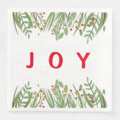 Holly Berry Greenery Vakantie Party Papier Servet (Voorkant)
